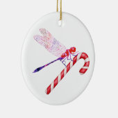 コラージュ美術昆虫芸術ドラゴンフライとキャンディーケーン セラミックオーナメント (右)