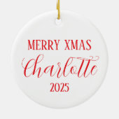 コラージュ美術昆虫芸術ドラゴンフライとキャンディーケーン セラミックオーナメント (裏面)