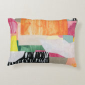 コラージュ美術、モダンカラフル抽象芸術。 アクセントクッション (裏面)