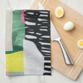 コラージュ美術、モダンカラフル抽象芸術。 キッチンタオル (四つ折り)