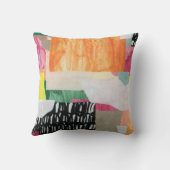 コラージュ美術、モダンカラフル抽象芸術。 クッション (裏面)