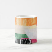 コラージュ美術、モダンカラフル抽象芸術。 コーヒーマグカップ (中央)