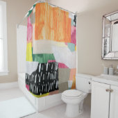 コラージュ美術、モダンカラフル抽象芸術。 シャワーカーテン (インサイチュ)