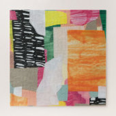 コラージュ美術、モダンカラフル抽象芸術。 ジグソーパズル (横)