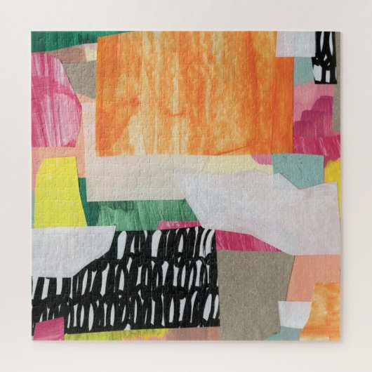 コラージュ美術、モダンカラフル抽象芸術。 ジグソーパズル (縦)