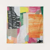 コラージュ美術、モダンカラフル抽象芸術。 タペストリー (正面(横))