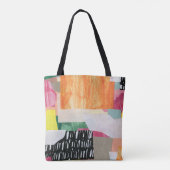 コラージュ美術、モダンカラフル抽象芸術。 トートバッグ (裏面)