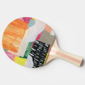 コラージュ美術、モダンカラフル抽象芸術。 卓球ラケット (横)