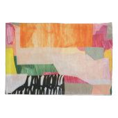 コラージュ美術、モダンカラフル抽象芸術。 枕カバー (裏面)