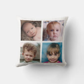 コラージュ自分の写真を白カスタム色に追加 クッション (裏面)