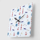 コラージュ航海のウォールクロック スクエア壁時計 (傾斜)