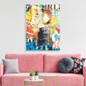 コラージュ頭 キャンバスプリント (インサイチュ (リビング))