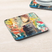 コラージュ頭 コースター (左側)