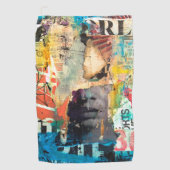 コラージュ頭 ゴルフタオル (正面)