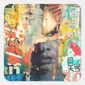 コラージュ頭 スクエアシール (正面)