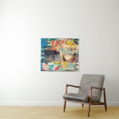 コラージュ頭 タペストリー (インサイチュ(横))