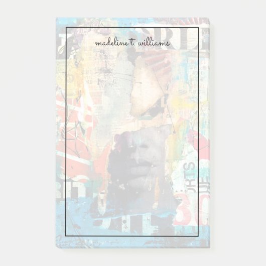 コラージュ頭 ポストイット (正面)