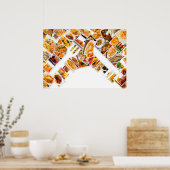 コラージュ食品ポスター ポスター (キッチン)