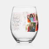 コラージュ14枚おもしろい可愛いカスタム文字 ステムなしワイングラス (右)