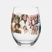 コラージュ14枚おもしろい可愛いカスタム文字 ステムなしワイングラス (左)