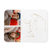 コラージュ2枚の写真をゲストのロマンチック結婚な マグネット (横)