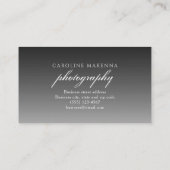 コラージュ3枚の写真付きブラックグラデーション写真 名刺 (裏面)