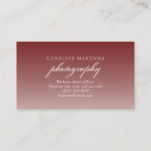 コラージュ3枚写真赤グラデーション写真 名刺 (裏面)