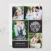 コラージュ4フォト年賀状 |黒 シーズンカード (正面)