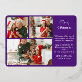 コラージュ4枚の写真メリークリスマスレッドファミリー金ゴールド 箔シーズンカード (裏面)