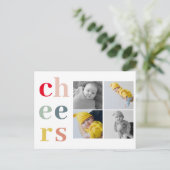 コラージュ4枚の写真 |カラフル応援 ポストカード (スタンド正面)