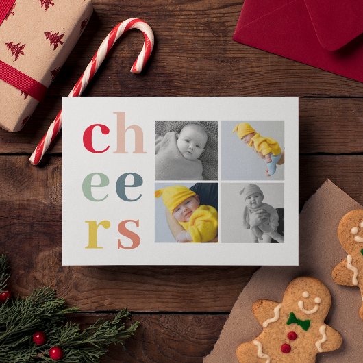 コラージュ4枚の写真 |カラフル応援 ポストカード