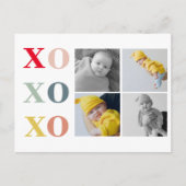 コラージュ4枚の写真 | カラフル XoXoXo ポストカード (正面)