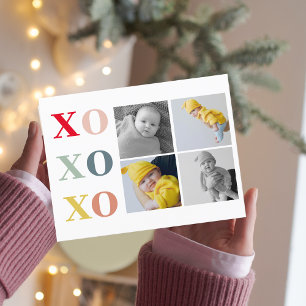 コラージュ4枚の写真   カラフル XoXoXo ポストカード