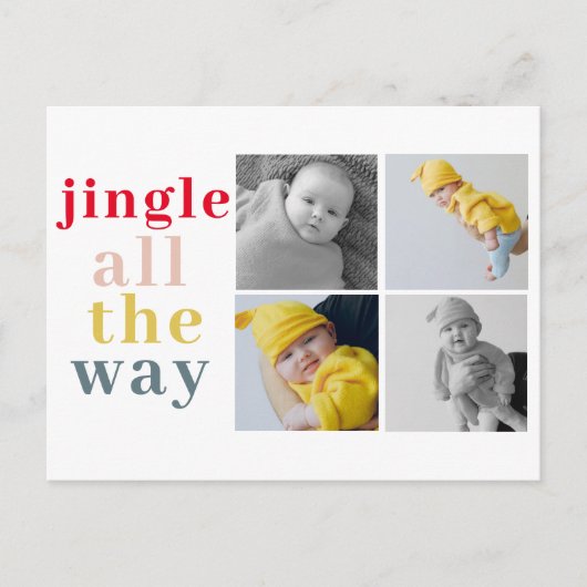 コラージュ4枚の写真 | Jingleカラフルすべての方法 ポストカード (正面)