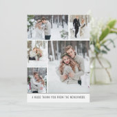 コラージュ5枚の写真Newlyweds結婚's Thank you カード (スタンド正面)