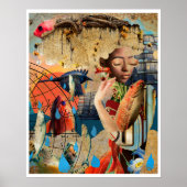 コラージュ・アート・ザンジバルの夕日 ポスター (正面)