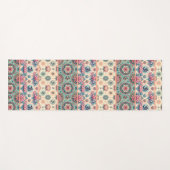 コラージュ・オブ・ターコイズとピーチ・マンダラス2.0 ヨガマット (正面(横))