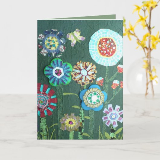 コラージュ カード (黄色い花)