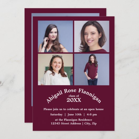 コラージュ・ブルゴーニュ・グラード発表4枚 招待状 (正面/裏面)