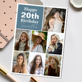 コラージュ |任意の年齢のパーソナライズ誕生日 カード