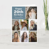 コラージュ |任意の年齢のパーソナライズ誕生日 カード (正面)