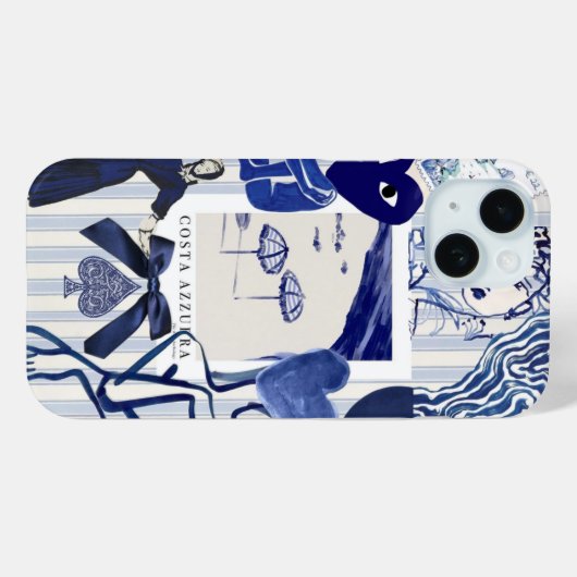 コラージュ、名門私立校風のトレンディーサマーコラージュの電話ケース Case-Mate iPhoneケース (裏面 (横))