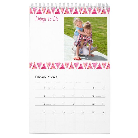 コラージュ、毎月の写真とTo Doリスト2023写真 カレンダー (2月 2026)