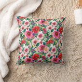 コラージュ、花色彩の鮮やかのパターン、水彩2 クッション (ブランケット)