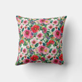 コラージュ、花色彩の鮮やかのパターン、水彩2 クッション (裏面)