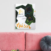 コラージュBruyantsアーティストのブックカルチャーハウスC キャンバスプリント (インサイチュ (リビング))