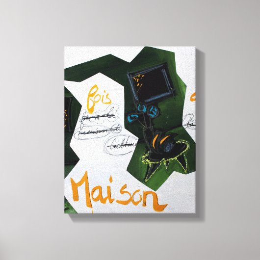 コラージュBruyantsアーティストのブックカルチャーハウスC キャンバスプリント (正面)