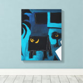 コラージュBruyantsアーティストのブックブルールームキャンバス キャンバスプリント (インサイチュ (ウッドフロア))