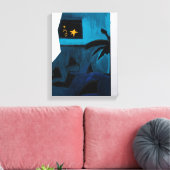 コラージュBruyantsアーティストのブックブルールーム2キャンバス キャンバスプリント (インサイチュ (リビング))