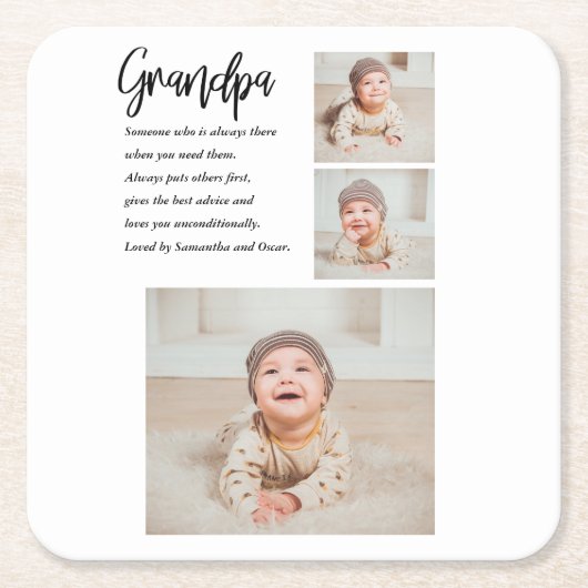 コラージョモダンンパ最高のエバー美しいギフト スクエアペーパーコースター (正面)